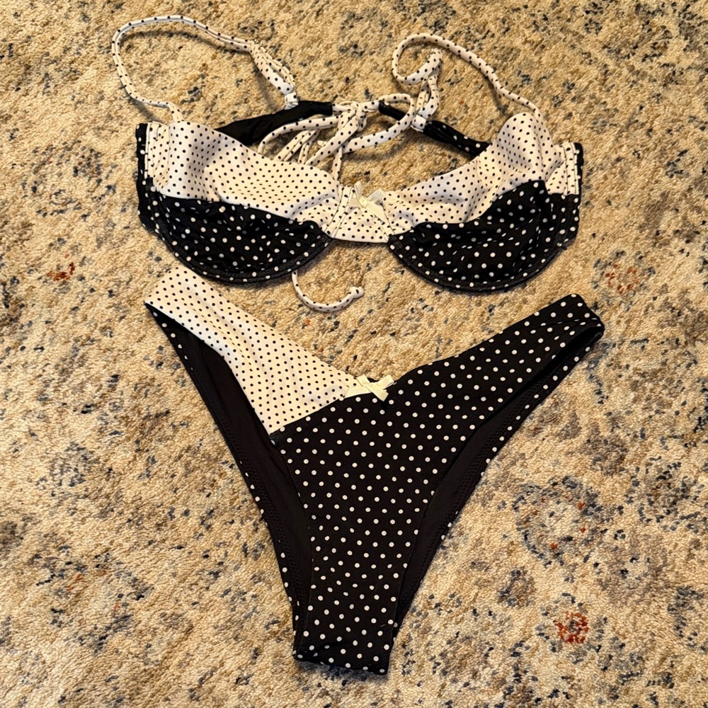 Blackbough Black and White Polka Dot Bikini
